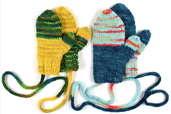 Colour Block Mitts